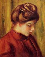Profile of a woman in a red blouse 1897